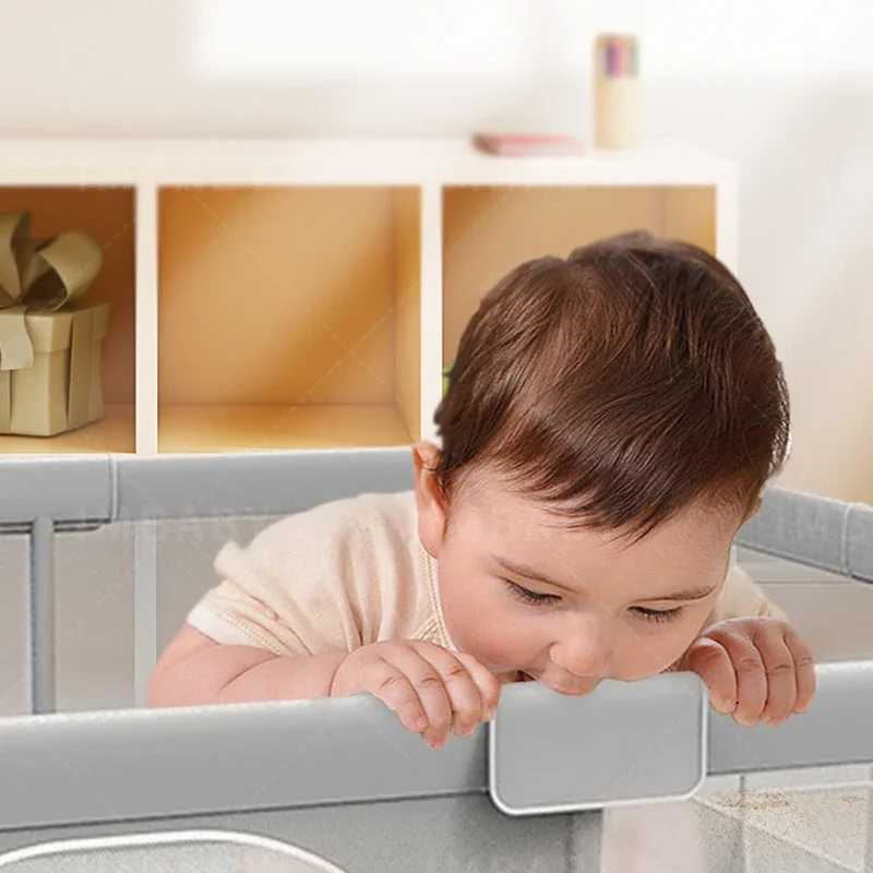 Фотография №3 товара Детские манежи IMBABY, светло-серые Corralito для детской игровой площадки с