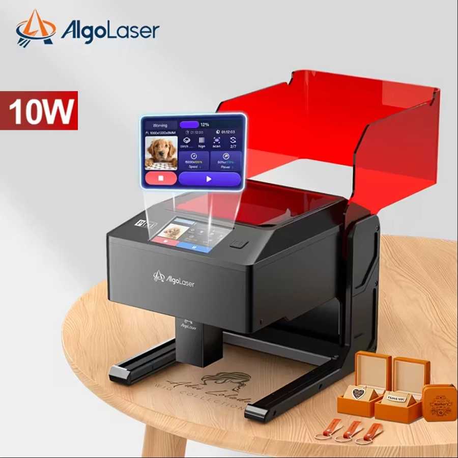AlgoLaser PIXI 10 Вт DIY лазерный гравер резак портативный быстрый гравировка нержавеющая сталь дерево стекло выпечка краска металл резка дерева Лазерный гравировальный станок и аксессуары