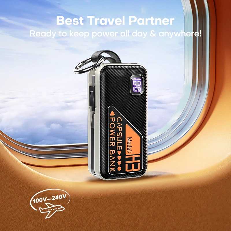 Фотография №5 товара QOOVI Mini Powerbank 5000 мАч Встроенный кабель PD 20 Вт