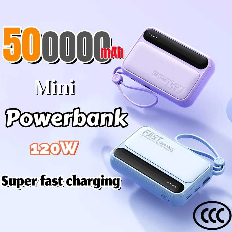500000 мАч Магнитный портативный внешний аккумулятор PD25W Беспроводная быстрая зарядка Powerbank для Magsafe для iPhone Samsung 2026Новый Аксессуары для мобильных телефонов