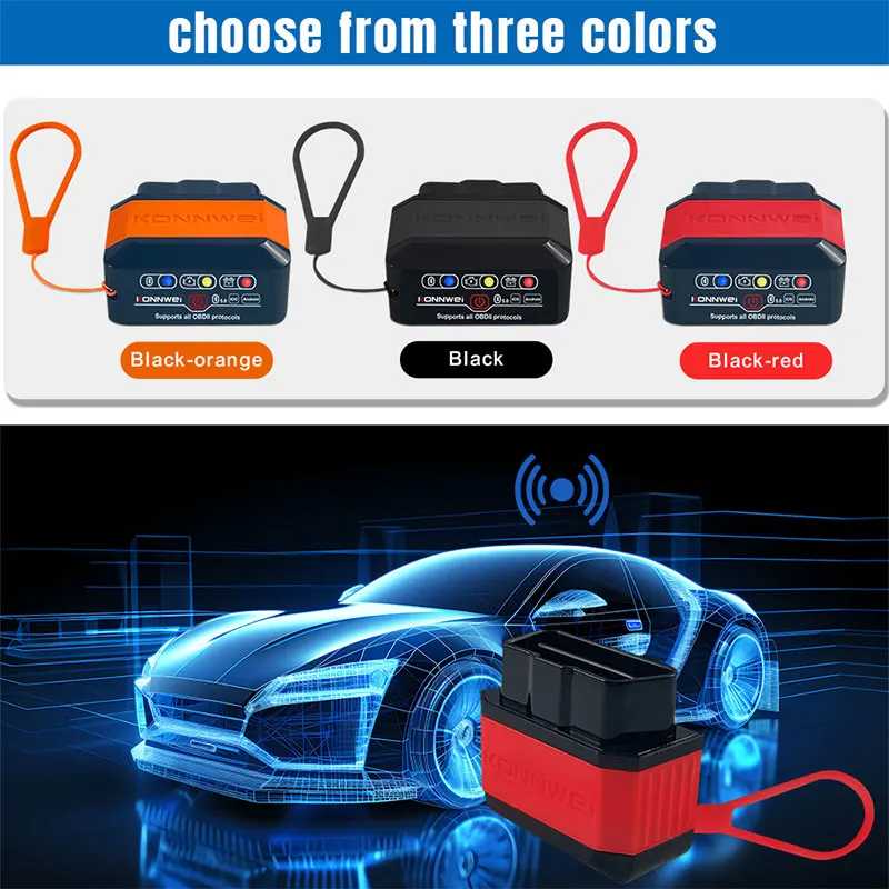 Фотография №2 товара Сканеры KONNWEI KW905 OBD2 ELM327 V1.5 Bluetooth 5.0 для Android/IOS,