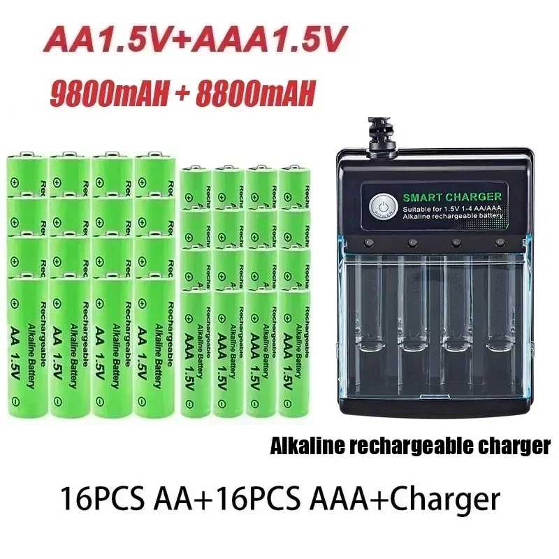 Фотография №1 товара Оригинальная аккумуляторная батарея 1,5 В AA 9800 мАч + AAA