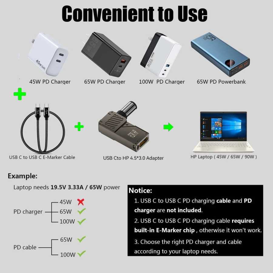Фотография №4 товара PD100W Type-C to DC Plug Converter USB C to DC