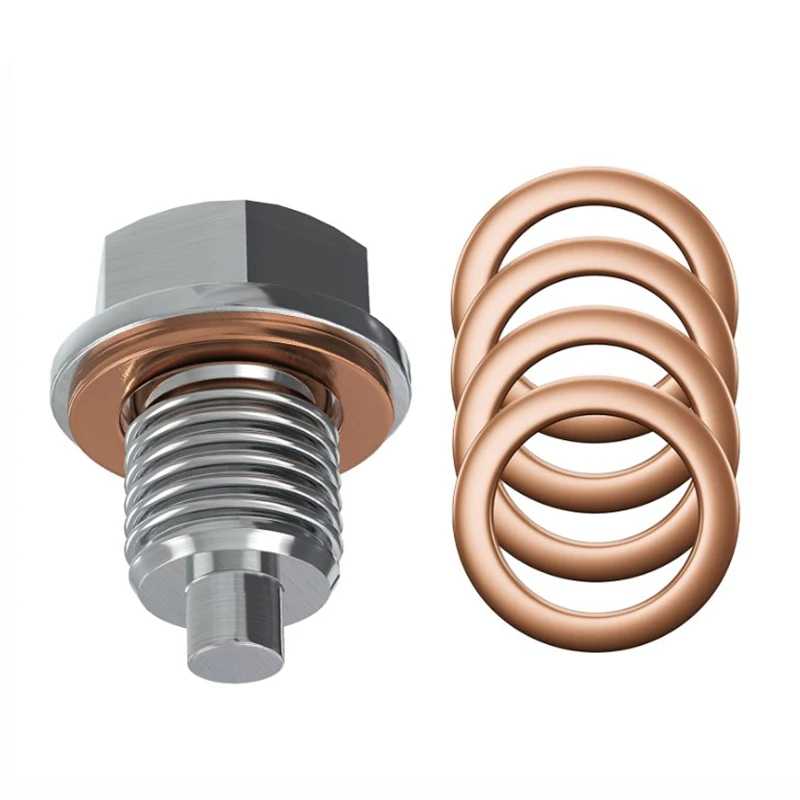 Магнитная пробка для слива масла M14x1,5, M12, M16, M18 &mdash; Болт из нержавеющей стали с неодимовым магнитом &mdash; с 5-кольцевой шайбой &mdash; прочная масляная пробка для тяжелых условий эксплуатации Быстроизнашиваемых деталей