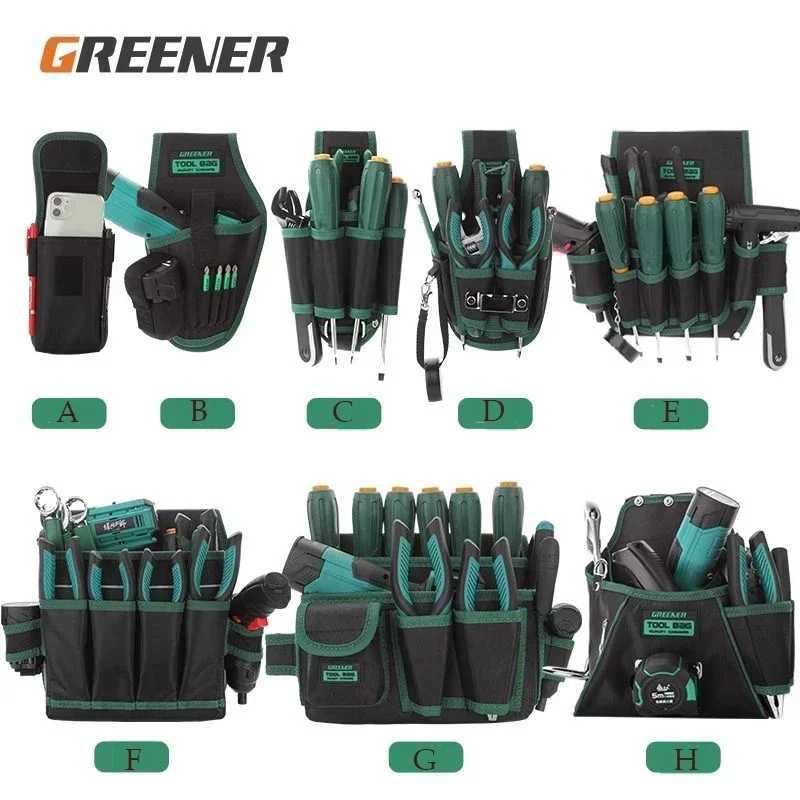 Фотография №2 товара Greener, утолщенный холщовый набор инструментов, упаковка для хранения электрической дрели,