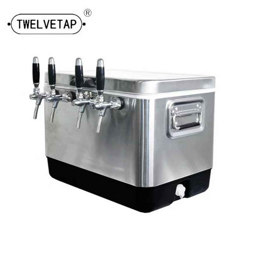 TWELVETAP Jockey Box Craft Охлаждающая коробка для пива Homebrew Портативный бар Корпус из нержавеющей стали Катушки Материал Открытый холодильник Мебель для бара
