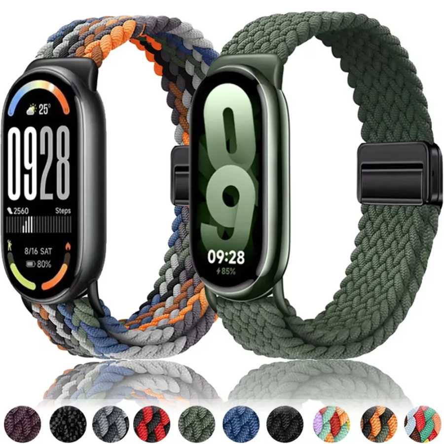 Нейлоновый ремешок для Xiaomi Mi Band 9/8, высококачественный дышащий спортивный браслет, аксессуары для Mi Band 10 9, NFC, сменный ремешок для часов Аксессуары для часов