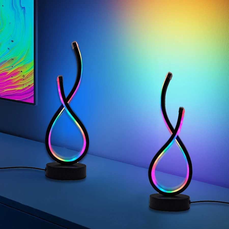 Современная светодиодная настольная лампа с питанием от USB, регулируемым освещением и кнопочным управлением Внутреннее освещение