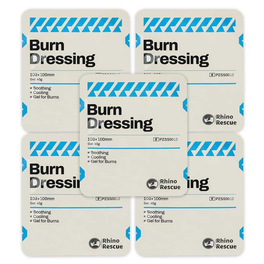 Rhino Rescue Burn Dressing: Экстренный гель для ухода за ожогами, гель от солнечных ожогов, охлаждающий успокаивающий крем - облегчение ожогов Аварийные средства безопасности