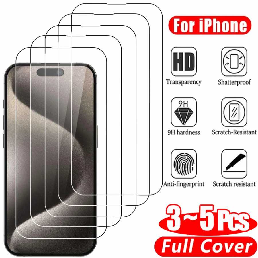 айфон 17 про макс Прозрачная стеклянная пленка для iPhone 17 16 15 Pro Max Защита экрана для iPhone 11 12 13 14 15 Pro закаленное стекло для iPhone13 Mini 16 Plus Glass Защитная пленка для мобильного телефона