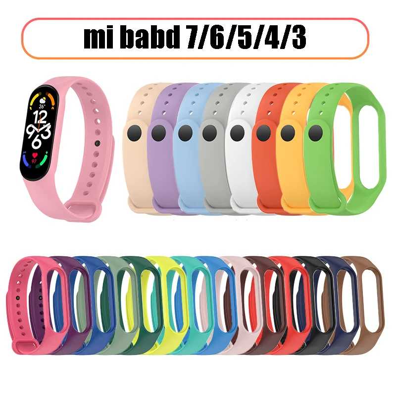 Ремешок для Xiaomi Mi Band 6 5 4 3 7, силиконовый браслет, спортивный сменный ремешок на запястье, мягкий для Mi Band 7 5 4, аксессуары для браслетов Аксессуары для часов
