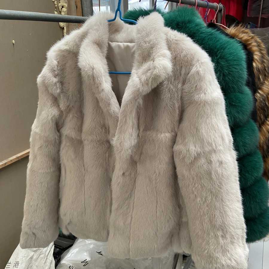 Fancy Rani из натурального кроличьего меха, женская зимняя куртка из натуральной кожи и меха, женская одежда, женская верхняя одежда с 2024 Одежда из натурального меха