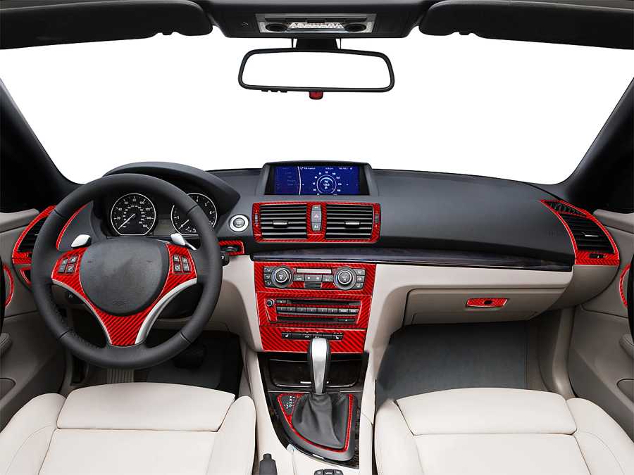 Для BMW 1 серии E81 E82 E87 E88 2008-2013: Полный комплект наклеек-накладок из карбона для интерьера автомобиля Аксессуары для салона