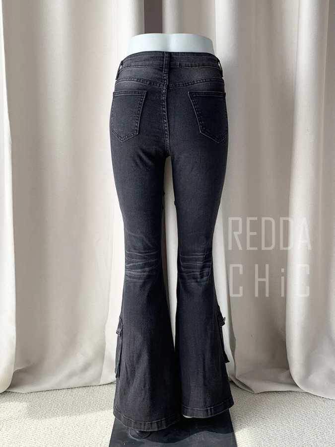 Фотография №5 товара Джинсы REDDACHiC черные с низкой талией, в стиле 2000-х, с