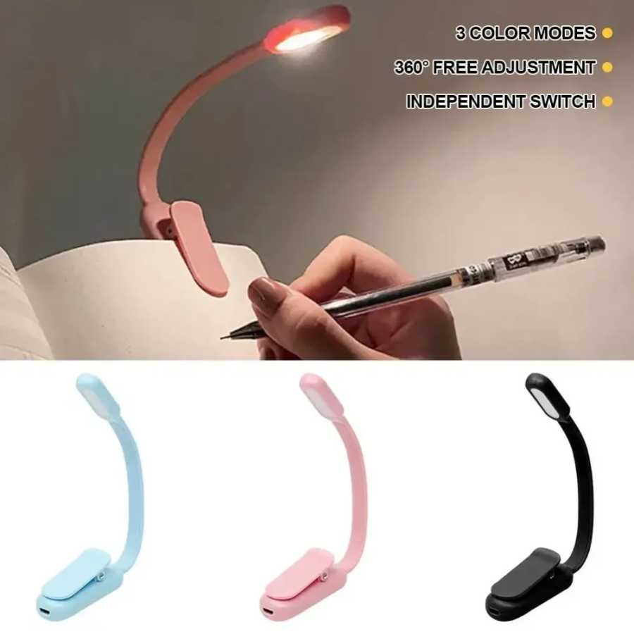 Светодиодная настольная лампа, мини-книга, 3 уровня яркости, USB аккумуляторная лампа с зажимом для учебы для спальни, общежития, путешествия, чтения Внутреннее освещение