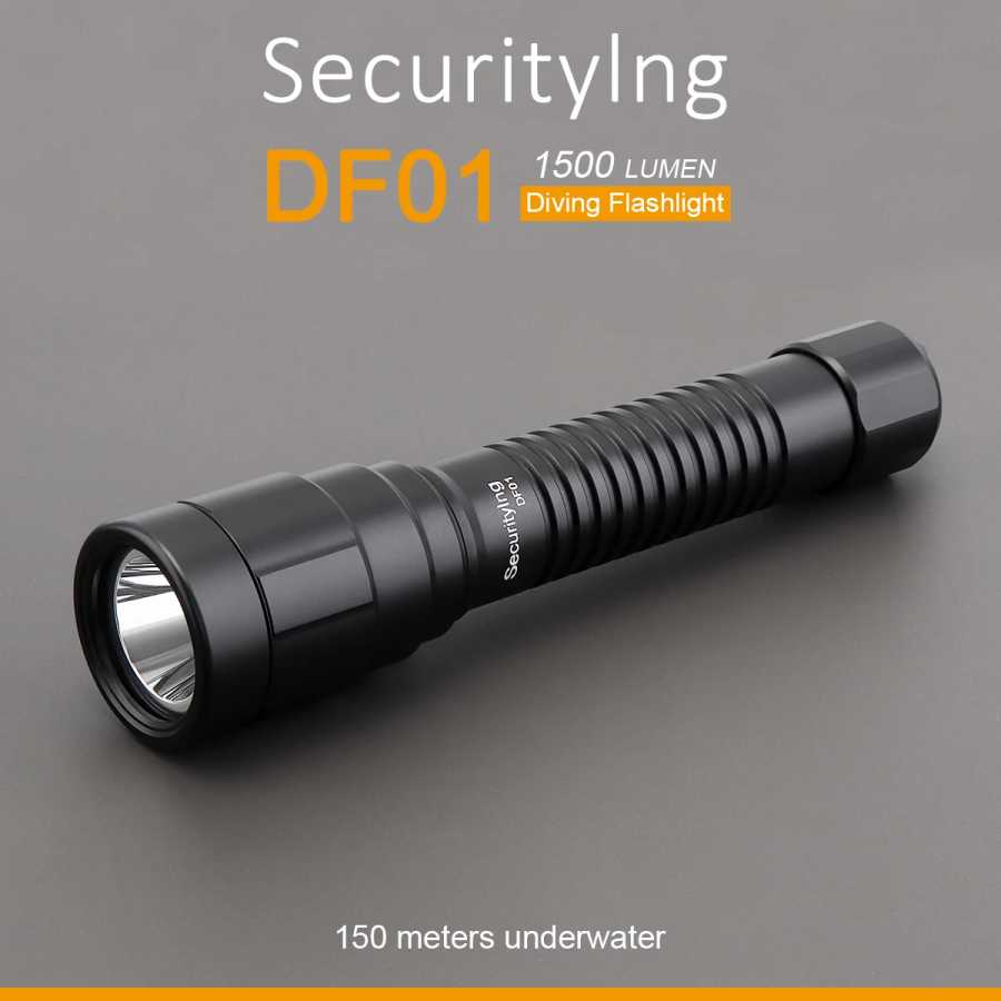 Фонарик для дайвинга SecurityIng DF01, 1500 люмен, водонепроницаемость IPX8, подводное плавание 150 м, фотовспышка с механической вращающейся головкой, Swit Портативное освещение