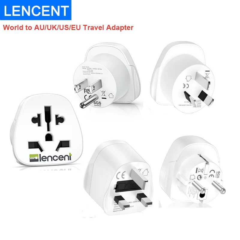 LENCENT, 2 шт., дорожный адаптер для Австралии/ЕС/Великобритании/США, защита от перегрузки, дорожный конвертер, дорожный адаптер для путешествий/дома Аксессуары и запчасти