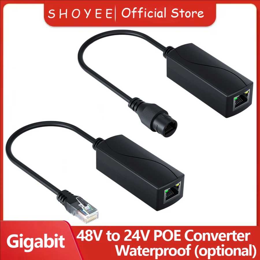 Гигабитный преобразователь PoE 48 В в 24 В PoE, выход порта RJ45 24 В/1 А, IEEE802.3af/at для пассивных устройств 24 В Доступ к автоматизации здания