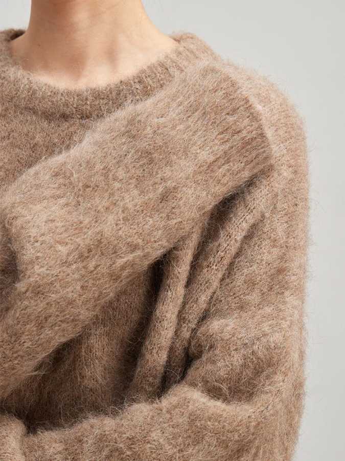 Фотография №2 товара Женские теплые пуловеры из альпаки SuyaDream, свободные свитера с заниженными