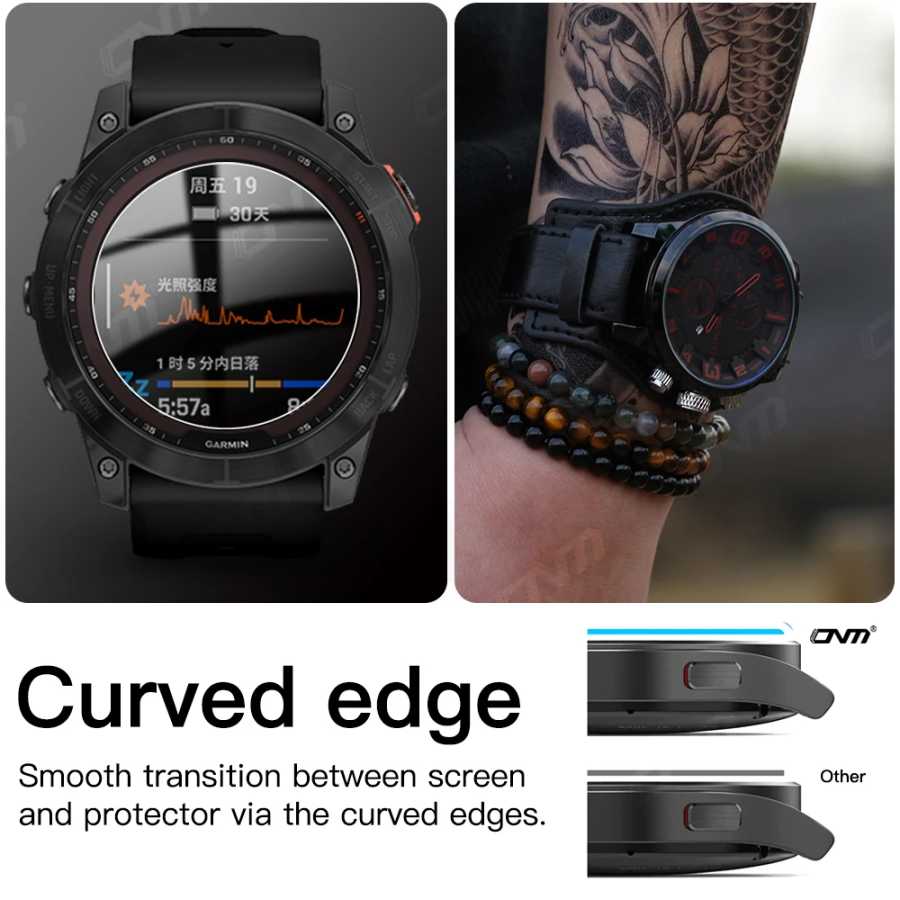 Фотография №2 товара Закаленное стекло 9H для Garmin Fenix 8 7X 6X Pro