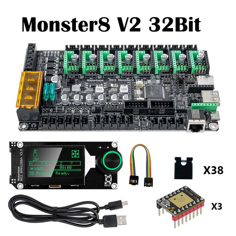 Makerbase MKS Monster8 V2 32 бит 168 МГц F407 плата управления Запчасти для 3D-принтера TMC2209 для Voron VS Spider Octopus Лазерный гравировальный станок и аксессуары