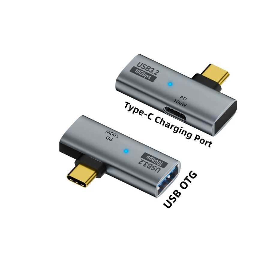 Адаптер USB Type-C OTG 2in1 с зарядкой PD 100 Вт, совместимый с переключателем Steam Deck Chromecast Google TV Macbook PC Mobile Компьютерная периферия