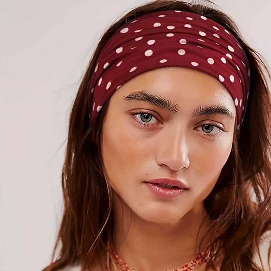 Фотография №4 товара Y2K Ретро Boho Breeze Wind Dot Эластичные женские повязки для