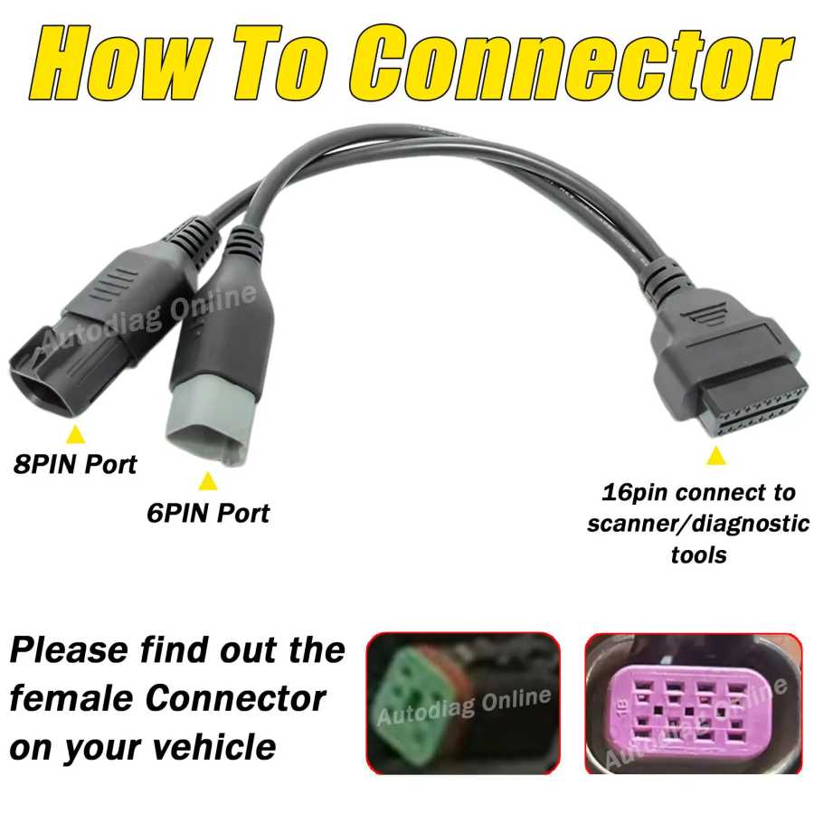 Фотография №4 товара Диагностический кабель OBD2 6+8Pin для BRP Maverick/Outlander/Spyder, Polaris RZR/ACE, CAN-AM