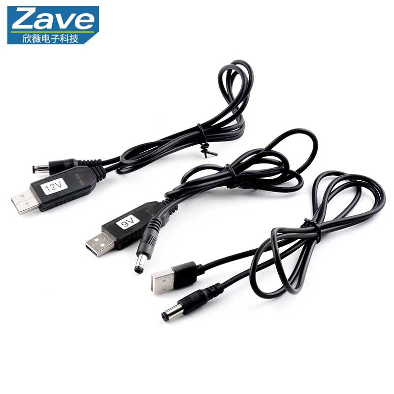USB-кабель для повышения напряжения от 5 В до 9 В, 12 В, портативный блок питания, подключенный к маршрутизатору, кабель питания для преобразования напряжения Активные компоненты