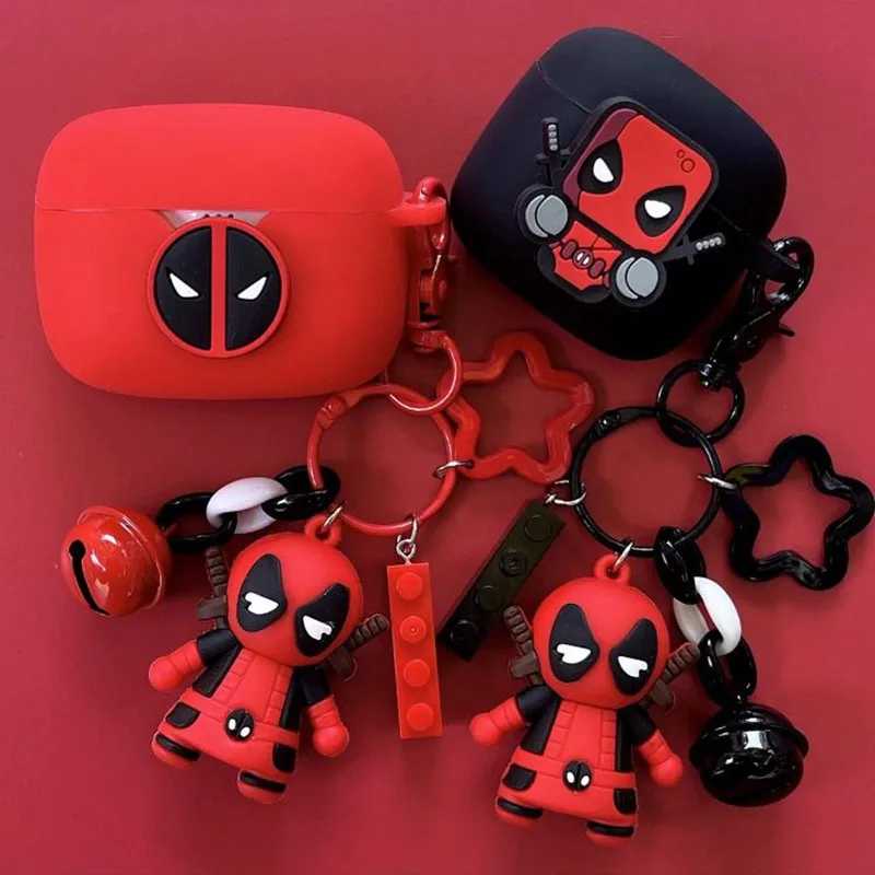 Чехол для наушников Marvel Deadpool для JBL Tune Buds/Tune Flex, силиконовые беспроводные наушники, защитный чехол с брелком Портативное аудио и видео