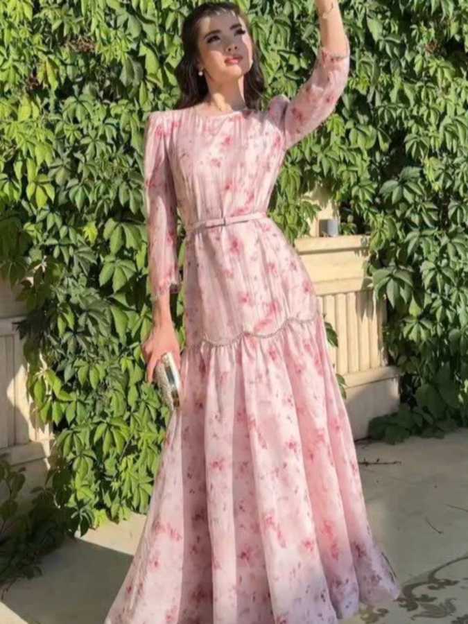 Фотография №2 товара Ид женское платье Абая с принтом сладкий Дубай Vestidos Largos