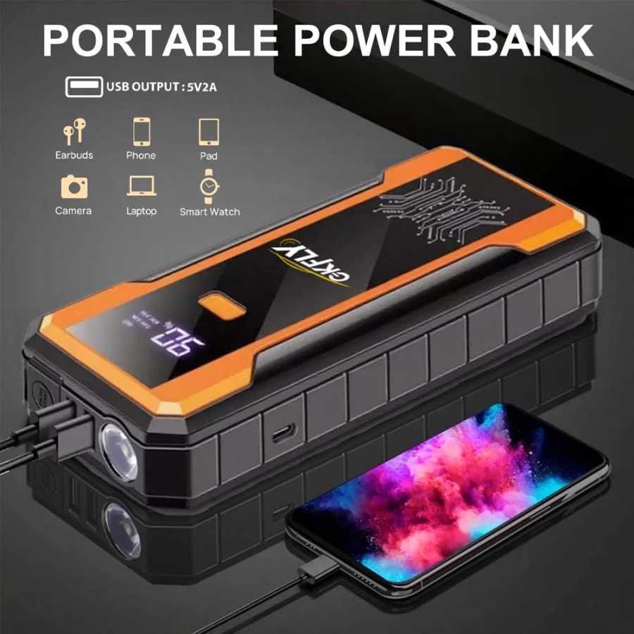 Фотография №3 товара GKFLY Новый 4000A автомобильный стартер портативный Power Bank 12 В