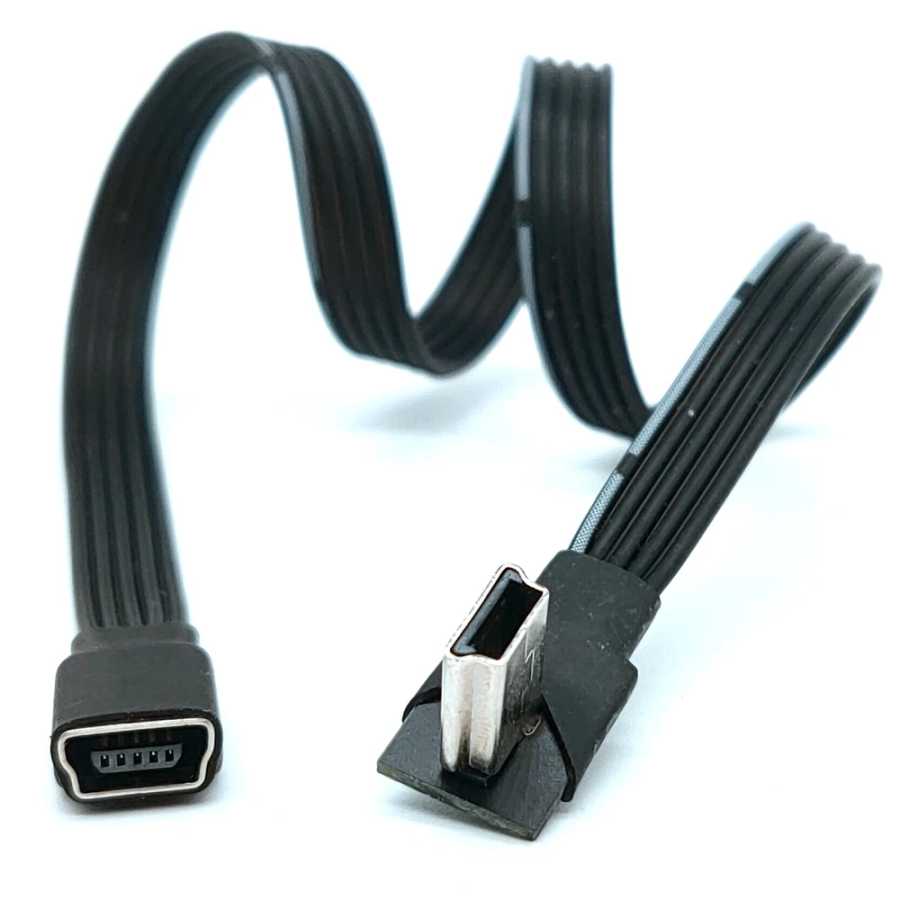 Фотография №5 товара 5 см мини-USB 5-контактный удлинительный адаптер «папа-мама» 90 градусов левый,