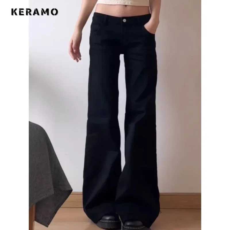 Фотография №4 товара Normcore Y2K мешковатые черные джинсовые брюки, винтажные повседневные минималистичные брюки