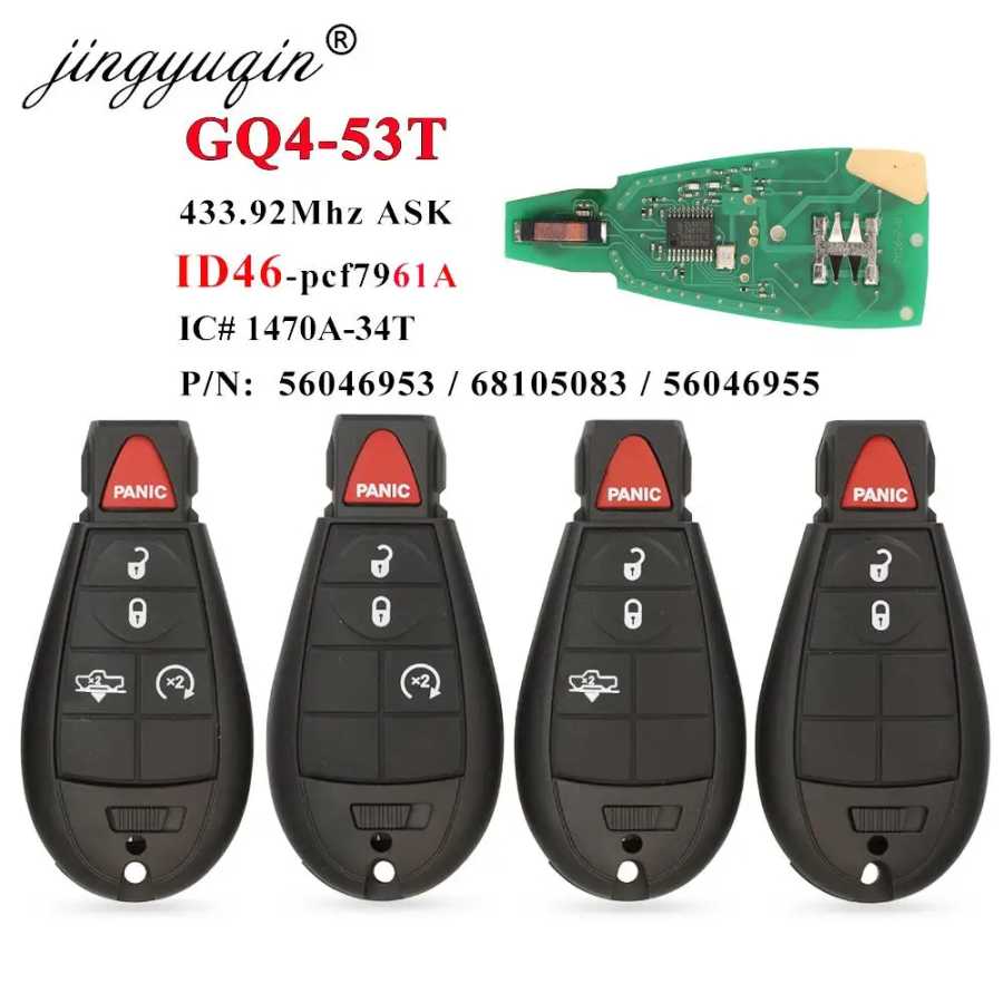 Jingyuqin GQ4-53T Fobik удаленный автомобильный ключ 433 МГц ID46-PCF7961A чип для Dodge RAM 1500 2500 3500 4500 2013-2018 56046953 68159655 Стартеры