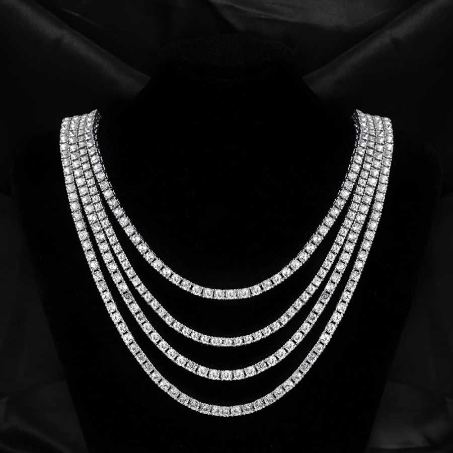 Фотография №3 товара Хип-хоп 5 мм теннисная цепочка Iced Out браслет ожерелье мужская