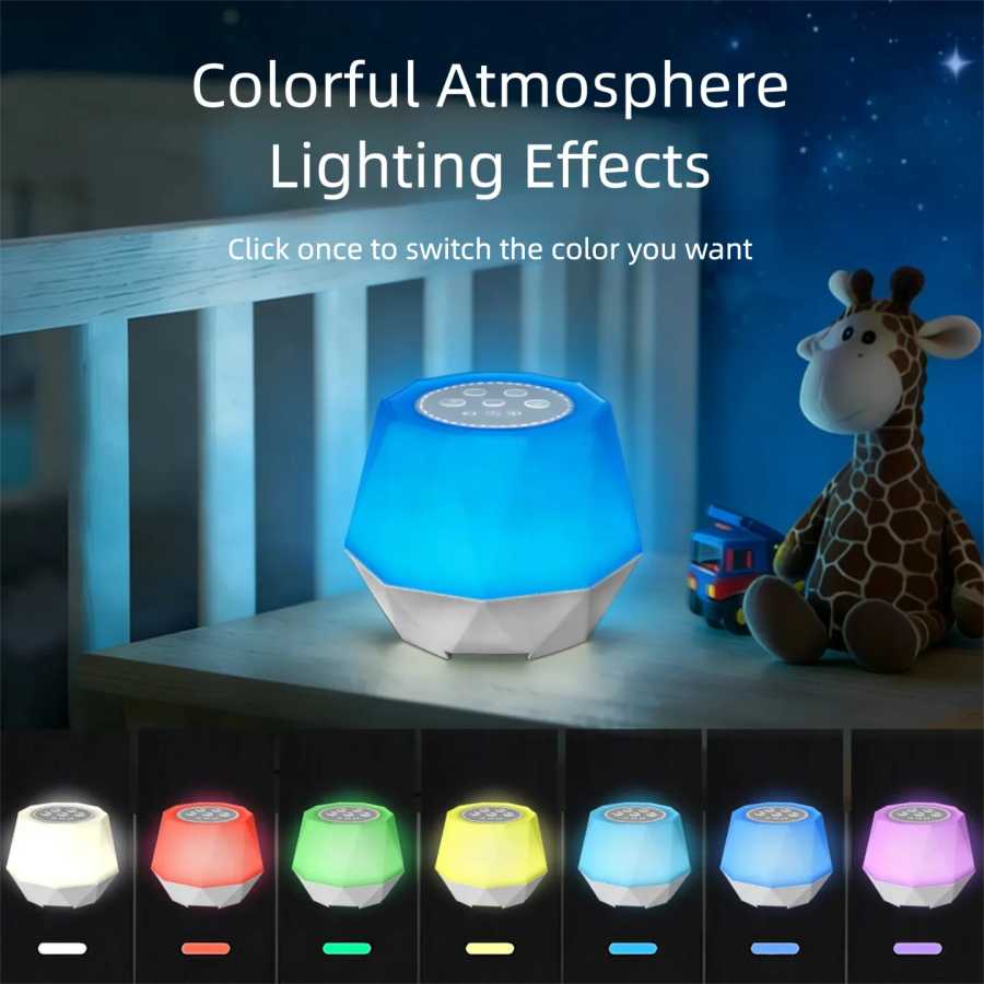 Фотография №2 товара RGB-ночник с генератором белого шума, 10 звуков природы, аккумулятор 1200