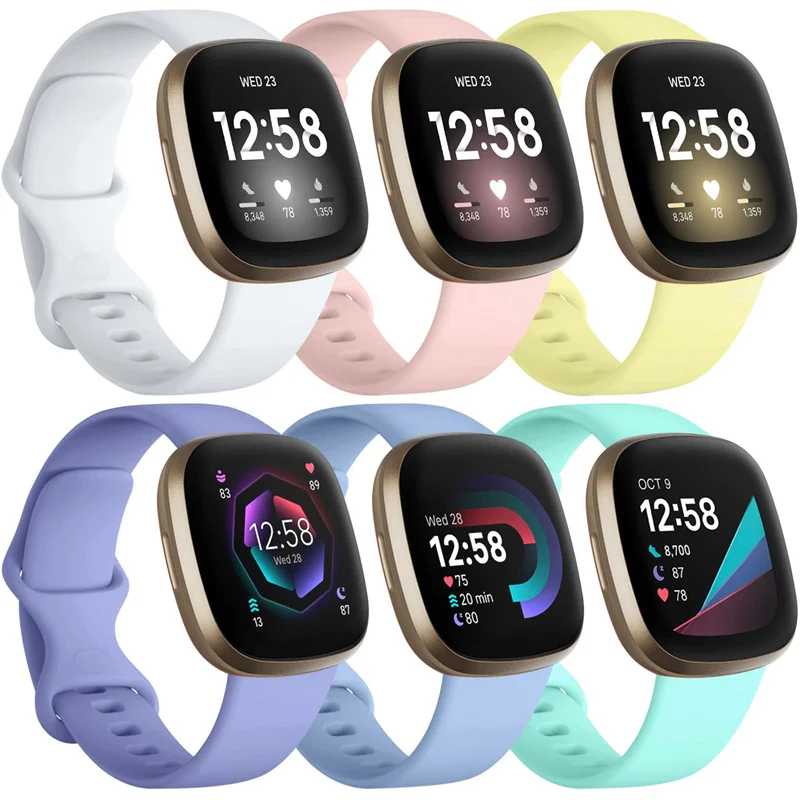 Силиконовый ремешок для часов Fitbit Versa 3, мягкий ремешок для умных часов, спортивный Браслет для Fitbit Sense Versa3, аксессуары для часов Аксессуары для часов