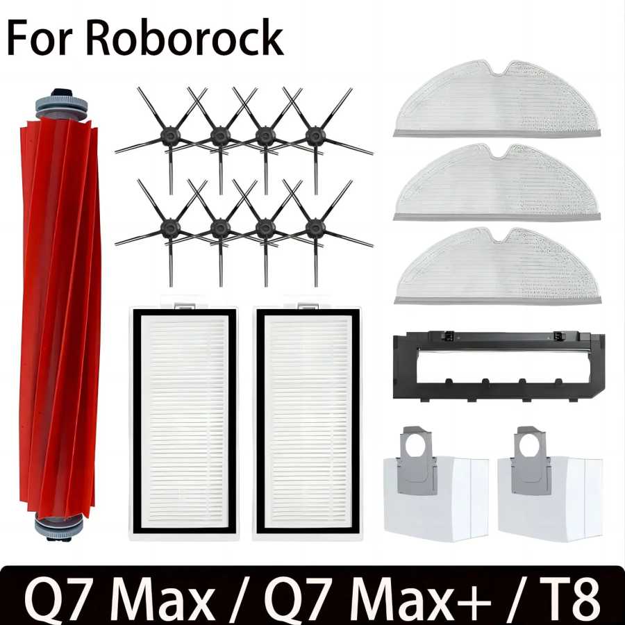 Для Roborock Q7 Max / Q7 Max+ / Q7 Plus / T8 Аксессуары Основная боковая щетка Hepa-фильтр Швабра Робот-пылесос Запасные части Техника для уборки