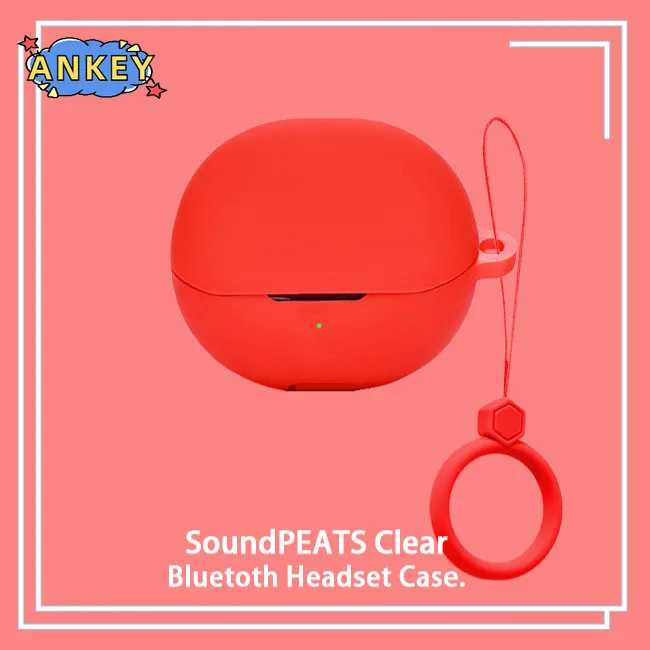 Чехол для SoundPEATS, прозрачный защитный чехол, кольцо против падения, мягкие силиконовые беспроводные Bluetooth-наушники для переноски Портативное аудио и видео