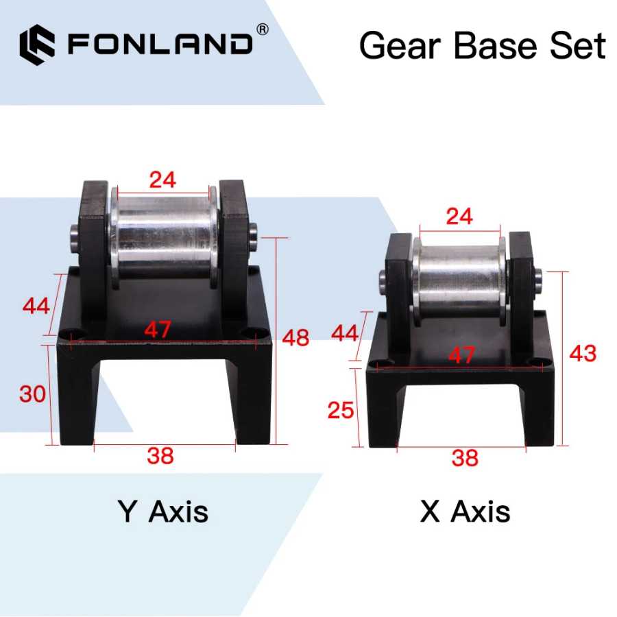Комплект механических деталей Fonland Gear Base для лазерных станков Co2 3020 4060 для резки и гравировки Деревообрабатывающее оборудование и аксессуары