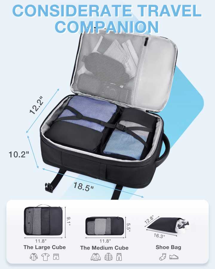 Фотография №2 товара 4 шт. 40 л дорожный рюкзак BAGSMART 17,3 ''рюкзак для