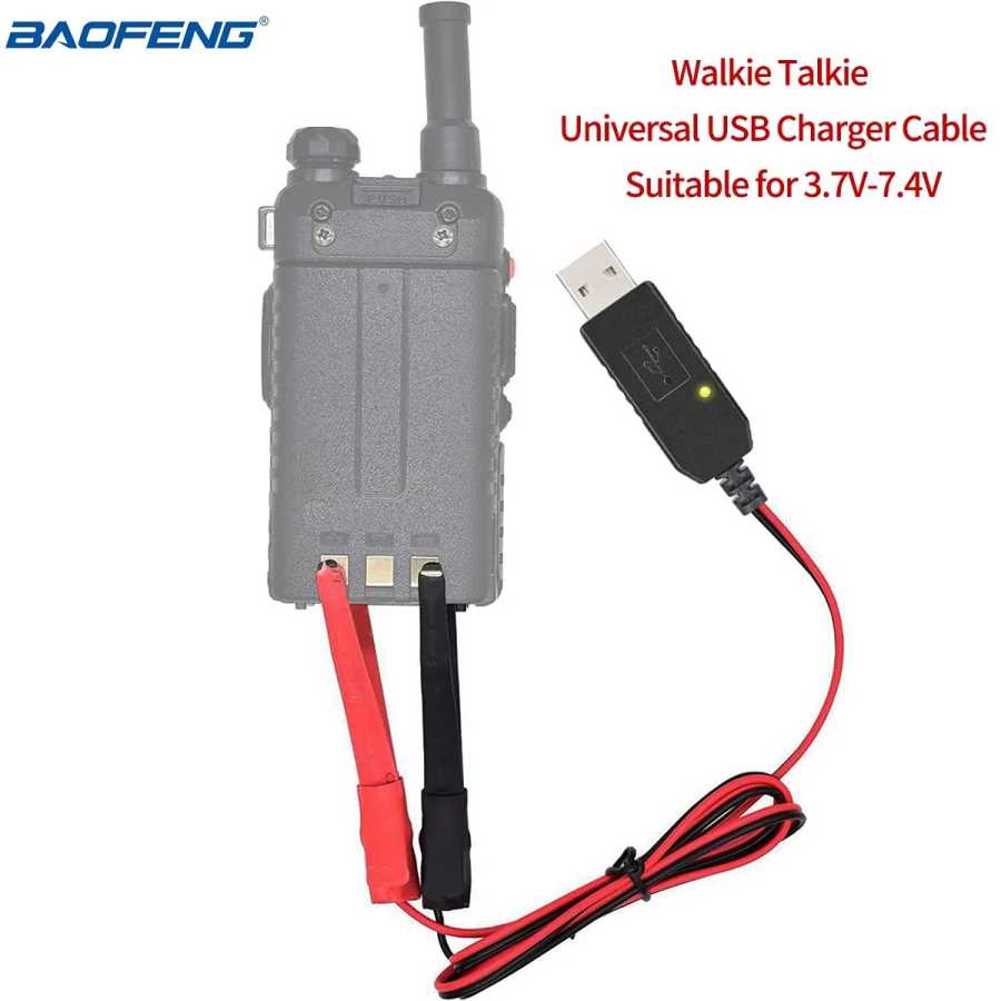 Универсальный USB-кабель для зарядного устройства Baofeng Walkie Talkie для двусторонней радиосвязи BaoFeng UV-5R UV-82 BF-888S TYT Retevis со световым индикатором Walkie Talkie Аксессуары & Запчасти