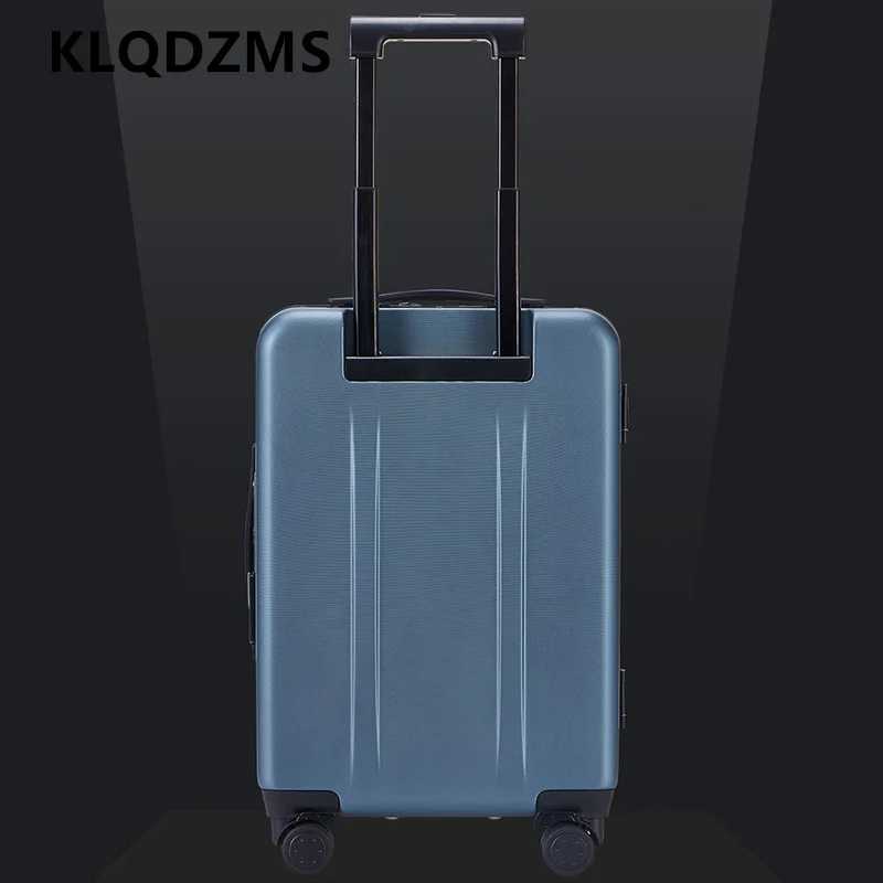 KLQDZMS Чемодан для ноутбука с передним отверстием, чемодан на колесиках с зарядкой через USB, чемодан на колесиках 18 "20" 22" 24 "26" 28 дюймов, чемодан для деловых поездок Багажные сумки