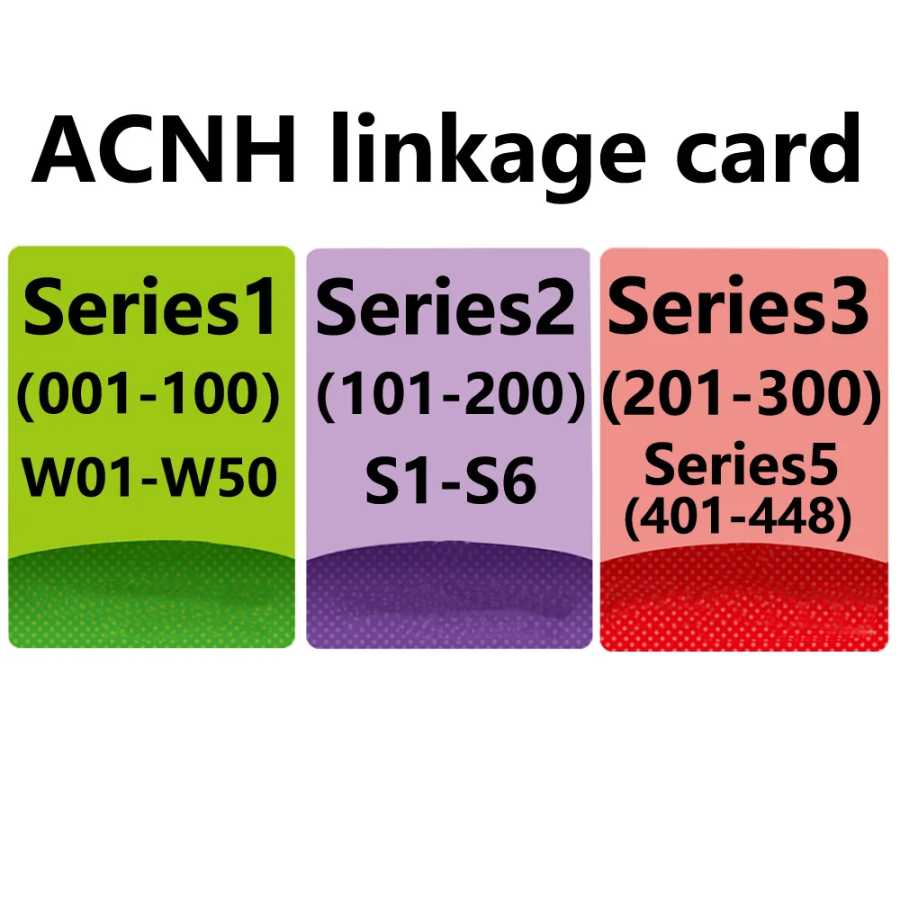 Карта связи ACNH от 001 до 448 Карта Sanrio от S1 до S6 Работает для NS Switch NTAG215 NFC Печатная карта животного Хобби и коллекционирование