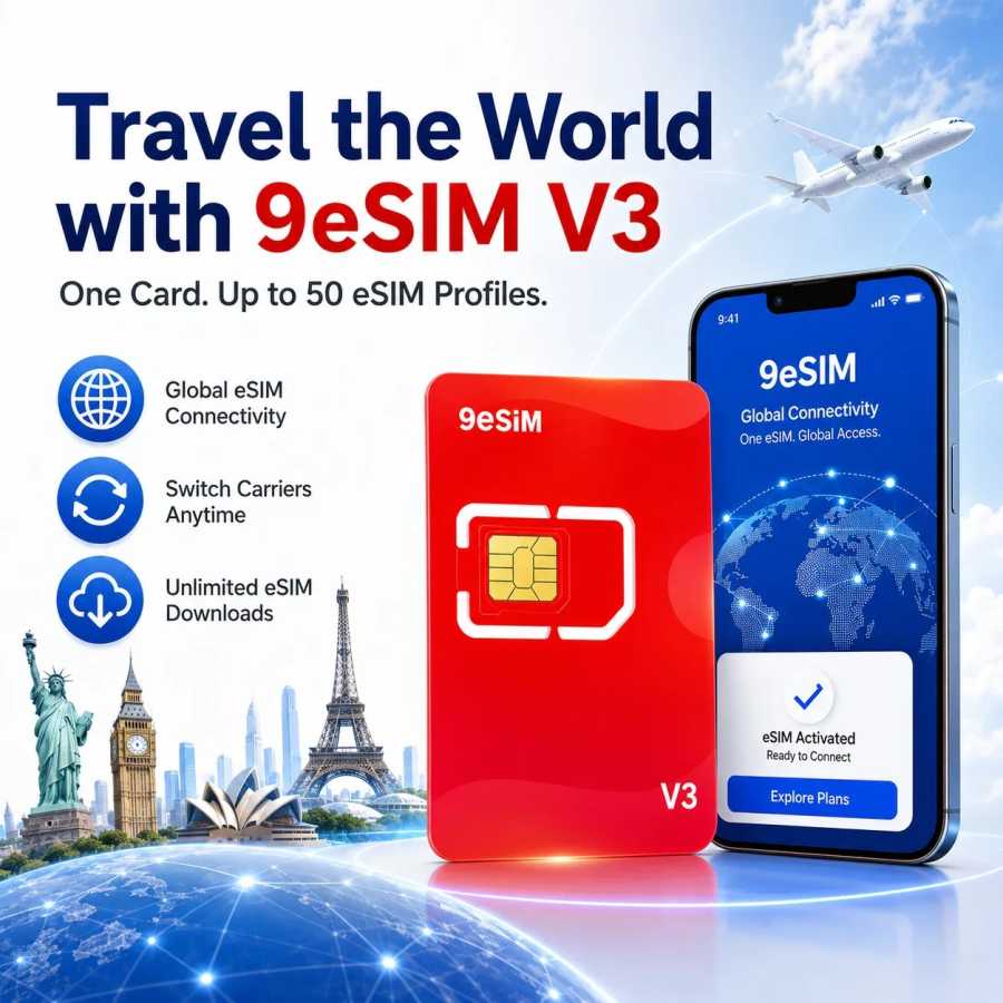 9esim V3 Физическая карта eSIM для мобильных устройств с неограниченной загрузкой профилей, совместимая с разблокированными мобильными телефонами eSIM, поддержка меню STK SIM-карты и аксессуары