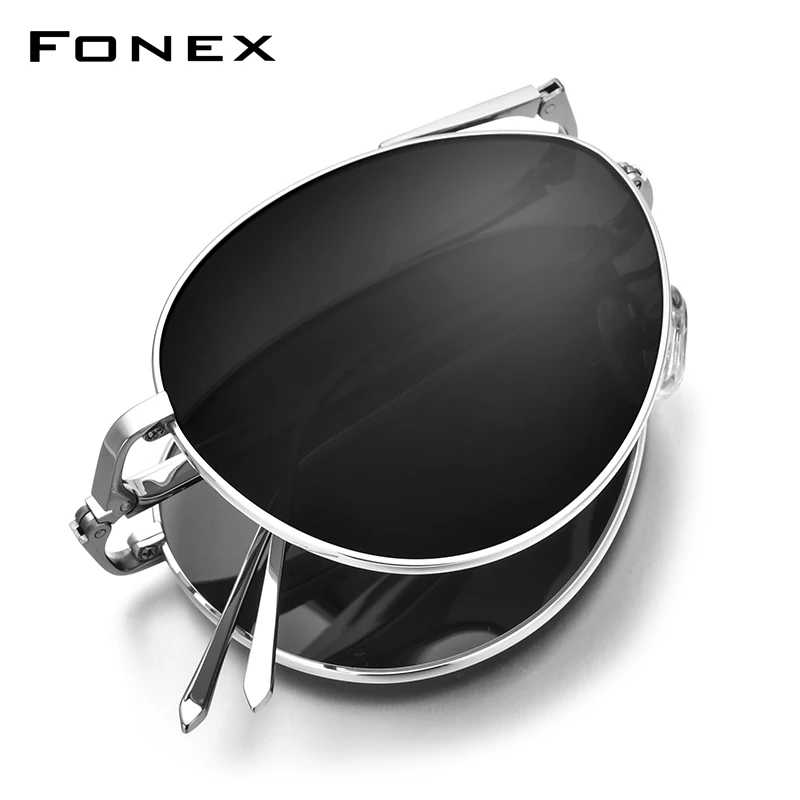 FONEX поляризационные солнцезащитные очки из чистого титана, мужские складные классические авиационные солнцезащитные очки Aviador, высококачественные мужские японские оттенки 838 Очки и аксессуары