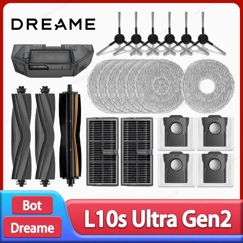 Dreame L10s Ultra Gen2 / L30s Ultra Робот-пылесос Аксессуары Основная боковая щетка Швабра Ткань Hepa Фильтр Мешок для пыли Запасные части Запчасти для бытовой техники