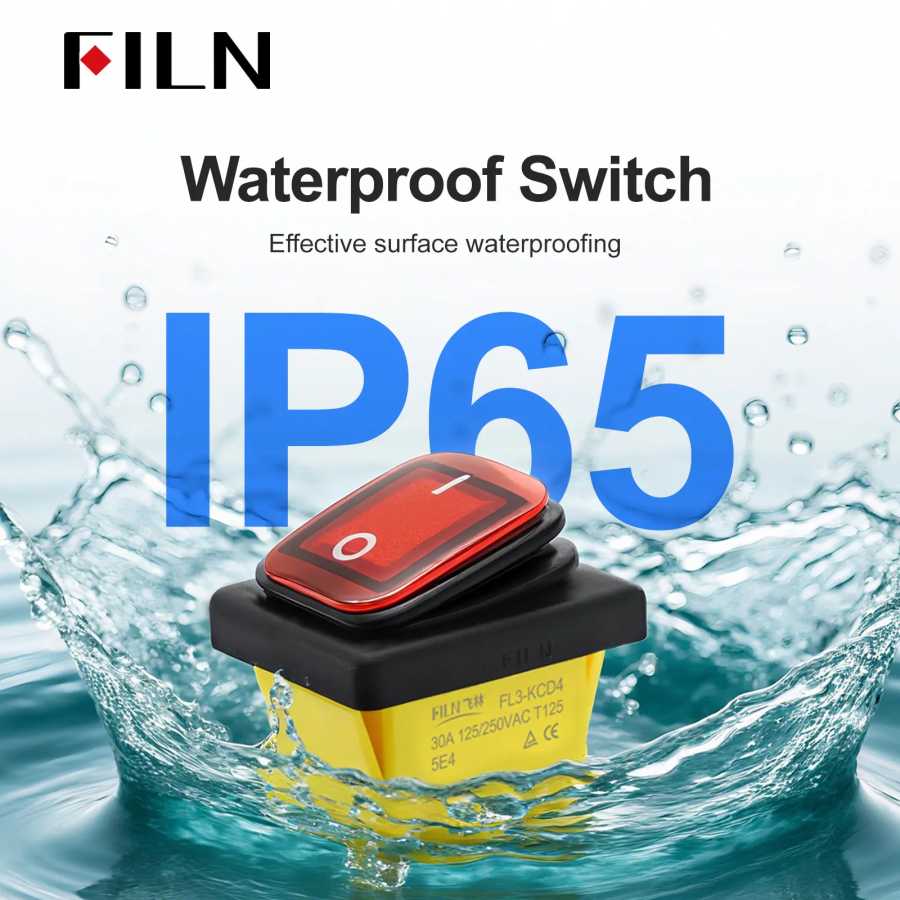 Фотография №4 товара FILN Heavy Duty IP68 Водонепроницаемый светодиодный тумблер T8530A12V/220VRed/синий/зеленый ВКЛ/ВЫКЛ Идеально