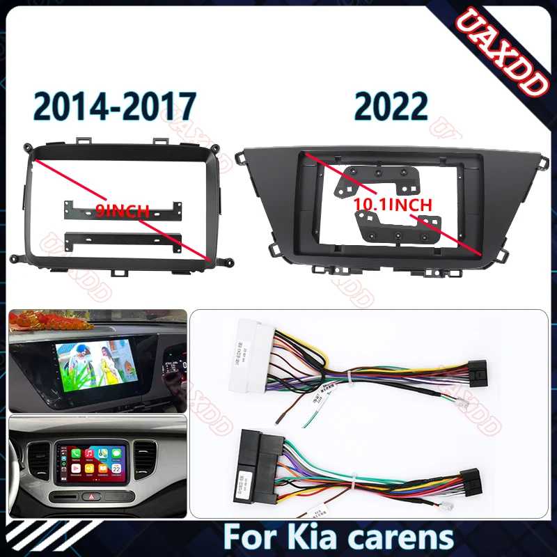 Для Kia Carens 2014-2022 годов: 9-10,1-дюймовый автомобильный радиоприемник Android, стерео аудиоэкран, мультимедийный видеоплеер, навигационный кабель, жгут проводов, рамка Детали интерьера